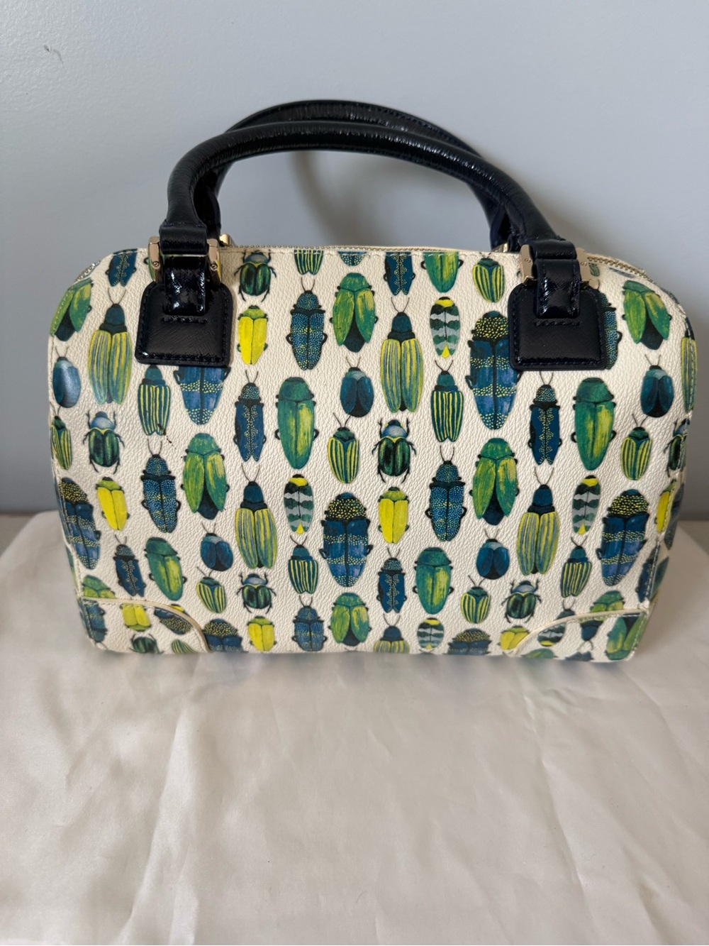 Tory Burch Kerrington Middy Beetle-Print Satchel - Picture 4 of 7